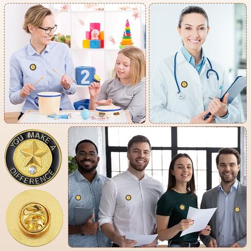 100 Pcs Bulk Employee Appreciation Lapel Pins 3/4 Inch Employee of The Month Enamel Pins You Make a Difference Lapel Pin for Employees Coworkers Team in Saudi Arabia