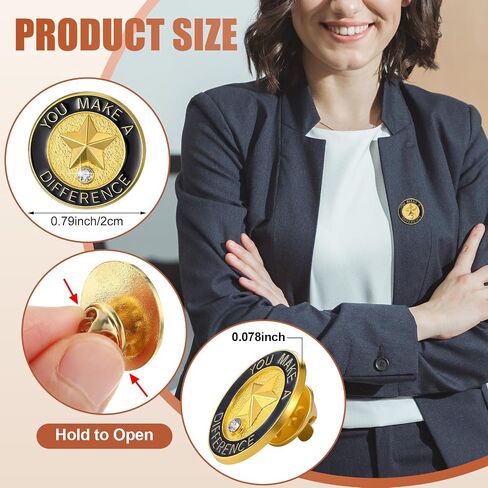 100 Pcs Bulk Employee Appreciation Lapel Pins 3/4 Inch Employee of The Month Enamel Pins You Make a Difference Lapel Pin for Employees Coworkers Team in Saudi Arabia