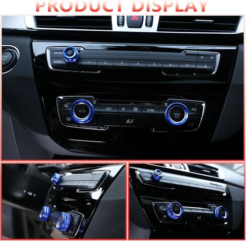 Car Center Console Air Conditioner Knobs Ring Trim Compatible with BMW 1 2 3 4 Series F30 F34 F46 GT X1 F44 F47 F48 U11,A/C Climate Control and Radio Volume Knob Ring Cover (Red) in Kuwait