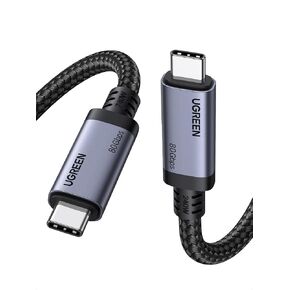UGREEN USB C to USB C Cable 240W USB4 Gen4 80Gbps Premium 16K Dual 8K Triple 4K Display PD3.1 Type C Fast Charging Compatible with USB C Monitors, MacBook, iPad, iPhone 16/15/14, 3.3FT