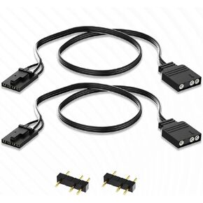 Corsair RGB 4-Pin to 3-Pin ARGB Adapter, ICUE Commander Core Xt/Lighting Node Core/Commander Pro Converter, 5v 3-Pin Addressable RGB SynchronousMSI/Gigabyte Motherboard 2PCS