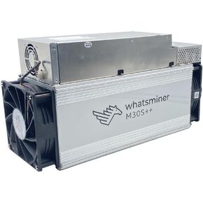 MicroBT Whatsminer M30S++ 110TH/S Bitcoin ASIC Miner (SHA256, 32J/TH, 3472W, 220V), Energy Efficient, Highly Stable, Air-Cooling Home Mining Machine for BTC/BCH/BSV, w/PSU (Renewed)