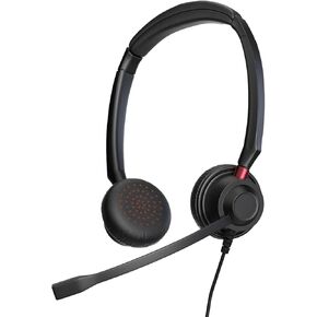 Callmaster H660D Wired USB سماعة رأس ، ميكروفون لإلغاء الضوضاء ، عناصر تحكم صوتي في الخط ، تصميم خفيف الوزن للتكبير ، الفرق ، مكالمات الفيديو ، المكتب المنزلي-الأسود