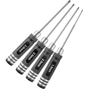 RC Hex ScrewDriver Set - 4pcs 1.5mm 2.0mm 2.5mm 3.0mm Hex Allen Screwdriver Kit for RC Car 1/10, Helicopter & Repair Tools, Durable RC Screwdriver Set for Precision Maintenance