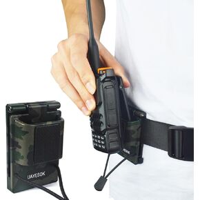 UAYESOK Quick-Release Handheld Radio Belt Holster, Adjustable Walkie Talkie Belt Clip Holder for BaoFeng Kenwood Motorola YAESU Midland HT Scanner Two Way Radio (Camouflage)