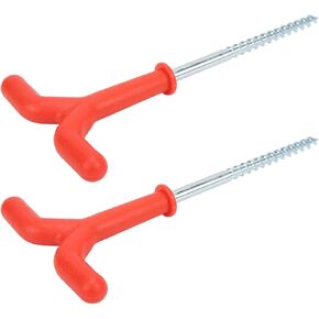 Ice Fishing Spiral Drill, Ice Drill Augers Holder, Tent Pegs, Outdoor Fishing Accessories, Ice Drill Augers with Deep Thread and Handle, Heavy Duty V Shape Frame, Sturdy Portable