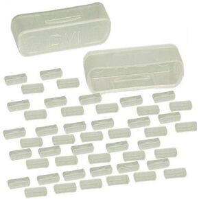 Kentek Lot of 50 PCs DVI Video Port Jack snap-in dust Dirt Cover Clear Color Female Type for DVI-I, DVI-A, DVI-D