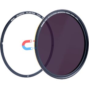 Kase 82mm Wolverine Revolution Plus Magnetic ND64 (6 Stops) ND Filter مع حلقة محول مرصعة ، والزجاج البصري المقسى الصدمات ومرشح كثافة محايدة متعددة المغلفة HD in Kuwait