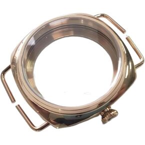 45mm Watch Stainless Steel Gold Case Compatible With ETA 6497/6498 Movement Military Mineral Glass 45-6 watch case