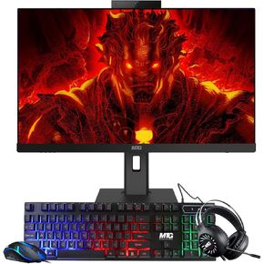 Gaming All in one PC 24 Inch FHD Touchscreen, MTG Yama, Intel Core i5 10th Gen, 32GB RAM, 240GB NVME | 1TB SSD, AMD RX 550 4GB DDR5 Graphics, Webcam, RGB Combo, Windows 11 Home