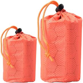 Outdoor pe Aluminum Film Sleeping Bag Storage b ag,Waterproof Sleeping Storage Ba g, 2pcs Ba gs for Adults Sack Compact Adult Sleep Bivouac Hiking Survival Aluminum Film Orange