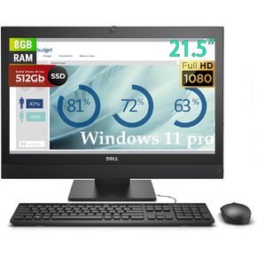 Dell OptiPlex 5250 All in One Desktop PC, 21.5" FHD(1920x1080), Intel i5-7500 3.4GHz, 16GB RAM, 512GB SSD, Keyboard, Mouse, USB WiFi, Win11 pro(Renewed)
