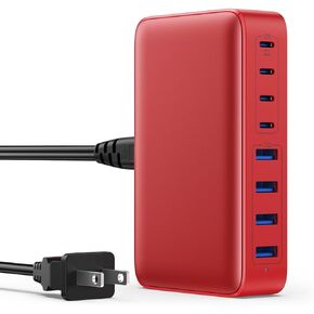 USB C Charger 200W USB C Charger Block,Upgraded GaN III 8-Port Fast Charging Station Hub,PD 65W Laptop Charging Adapter Compatible with MacBook Pro/Air,DELL,Steam Deck,iPhone 16/15/14,Galaxy S23/22