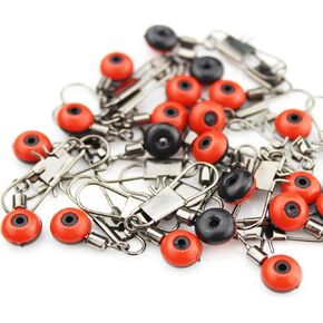 50 Pcs Stainless Steel Fishing Line Sinked Slides Fishing Floats Connector Fishing Clips with Snaps Fishing Tackles