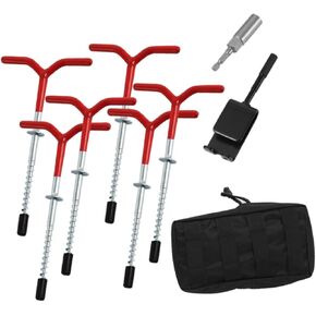 6Pcs Ice Anchor Drill Adapter Ice Fishing Anchors Accessories Heavy Duty Metal Practical Fishing Tent Stakes Shelter Anchors