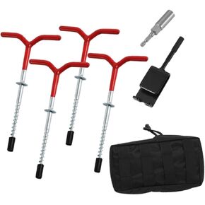 4Pcs Ice Anchor Drill Adapter Ice Fishing Anchors Accessories Sturdy Threaded Tent Pegs Shelter Anchors Fishing Anchor Tool