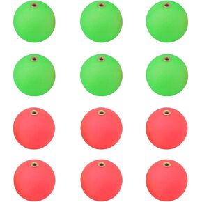 12PCS Fishing Float Sliding Fishing Set Foam Ball Float Sliding Fishing Float Diameter 24mm Red with Copper Ring x6 Green with Copper Ring x6 for Taiwan Fishing Lua Alum Fishing