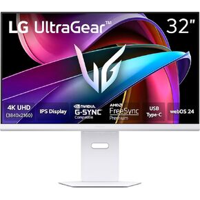 LG 32G810SA-W 32-inch Ultragear 4K UHD (3840 x 2160) IPS Gaming Monitor, 144Hz, 1ms, NVIDIA G-Sync Compatible, AMD FreeSync Premium, VESA DisplayHDR 400, HDMI, DisplayPort, USB Type-C, White