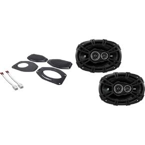 KICKER 43DSC69304 6x9 DS-Series Coaxial Speakers and Sound Bar Mounting Kit Compatible with Jeep JL (2018-2023) & JT (2020-2023)