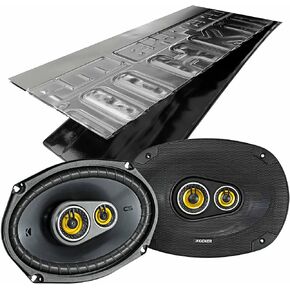 KICKER CSC6934, CS Series 6x9 3 Way Car Speakers + Damping Kit Bundle