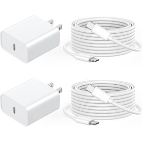 20W USB C شاحن سريع متوافق مع iPhone 16/16 Plus/16 Pro/16 Pro Max/15/15 Plus/15 Pro/15 Pro Max ، 2 Pack iPhone 16 15 Charger Charger Fast Charge مع Clost C -type C إلى C Cable Clor