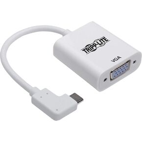 Tripp Lite Right Angle USB-C to VGA Adapter (M/F), USB 3.1 Gen 1, 1080p @ 60Hz, 5 Gbps, White (U444-06N-VGA-RA)