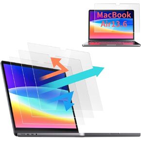 2 Pack Screen Protector Compatible with MacBook Air 13.6 inch, Anti Blue Light Anti Glare Compatible with Macbook Air Screen Protector 13" 2022-2025, M2,M3,M4, Bluescreen Protector Bubble Free for Eye Protection Blue Light Blocking