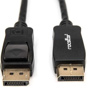 Rocstor Premium 10ft / 3m DisplayPort 1.2 Cable M/M - DisplayPort 4k - DisplayPort Male Digital Audio/Video - 10ft - Black- DP TO DP Cable 4Kx2K - DisplayPort for Monitor, Audio/Video Device - 2.70 GB