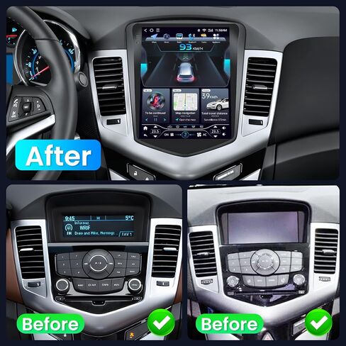 راديو ستيريو للسيارة لـ Chevy Cruze 2009-2015: 5G WiFi 10.4 بوصة IPS شاشة اللمس اللاسلكية Carplay Andriod Auto Bluetooth FM GPS Mavigation 1080p Career Camper Wheel in Kuwait