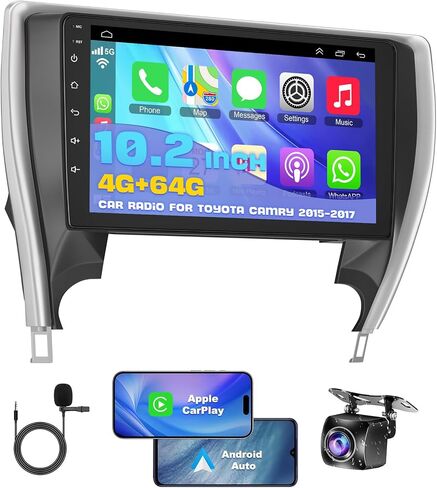 4GB+64GB Android 13 Car Radio for Toyota Camry 2015 2016 2017, 10.2 Inch Touch Screen Support Wireless CarPlay & Android Auto, Bluetooth 5.2 & Voice Control, GPS & WiFi, Backup Camera Car Stereo in Saudi Arabia
