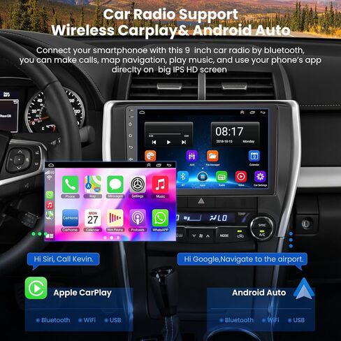 4GB+64GB Android 13 Car Radio for Toyota Camry 2015 2016 2017, 10.2 Inch Touch Screen Support Wireless CarPlay & Android Auto, Bluetooth 5.2 & Voice Control, GPS & WiFi, Backup Camera Car Stereo in Saudi Arabia