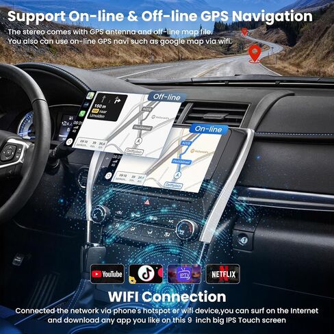 4GB+64GB Android 13 Car Radio for Toyota Camry 2015 2016 2017, 10.2 Inch Touch Screen Support Wireless CarPlay & Android Auto, Bluetooth 5.2 & Voice Control, GPS & WiFi, Backup Camera Car Stereo in Saudi Arabia