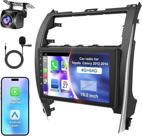 4GB+64GB Android 13 Car Radio for Toyota Camry 2015 2016 2017, 10.2 Inch Touch Screen Support Wireless CarPlay & Android Auto, Bluetooth 5.2 & Voice Control, GPS & WiFi, Backup Camera Car Stereo in Saudi Arabia
