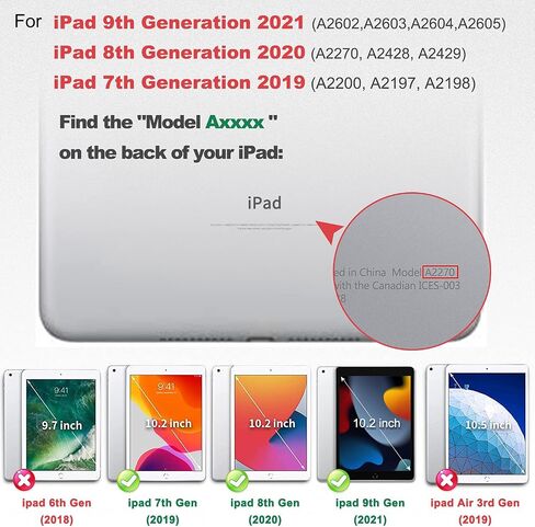 Batyue لـ iPad 9th/8th Generation Case (iPad 10.2 Case 2021/2020/2019) مع حامي الشاشة ، حالة وعرة مع حامل حامل/قلم رصاص/رصاص قلم رصاص (Cheery Pink) in Kuwait