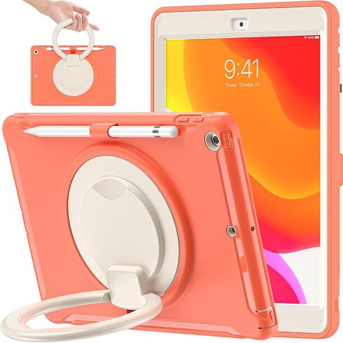 Batyue لـ iPad 9th/8th Generation Case (iPad 10.2 Case 2021/2020/2019) مع حامي الشاشة ، حالة وعرة مع حامل حامل/قلم رصاص/رصاص قلم رصاص (Cheery Pink) in Kuwait
