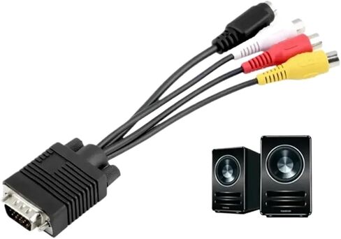 1pcs PC Computer HD TV Male to S-Video 3 R/CA AV to Video 101TV Out S-Video AV Adapter Converter AV Cables in Saudi Arabia