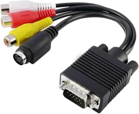 1pcs PC Computer HD TV Male to S-Video 3 R/CA AV to Video 101TV Out S-Video AV Adapter Converter AV Cables in Saudi Arabia