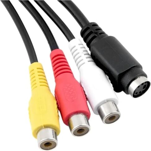 1pcs PC Computer HD TV Male to S-Video 3 R/CA AV to Video 101TV Out S-Video AV Adapter Converter AV Cables in Saudi Arabia