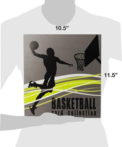 Unikeep Basketball Themed Trading Card Collection Binder with 10 Platinum Series Trading Card Pages. Fully Enclosed Case with a Locking Latch to Keep Cards Secure in Saudi Arabia