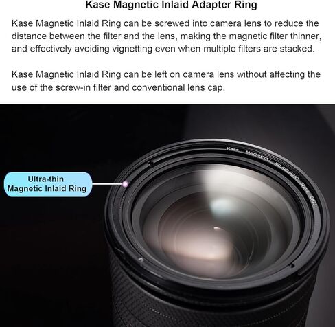 Kase 82mm Wolverine Revolution Plus Magnetic ND64 (6 Stops) ND Filter مع حلقة محول مرصعة ، والزجاج البصري المقسى الصدمات ومرشح كثافة محايدة متعددة المغلفة HD in Kuwait