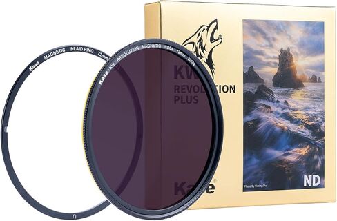 Kase 82mm Wolverine Revolution Plus Magnetic ND64 (6 Stops) ND Filter مع حلقة محول مرصعة ، والزجاج البصري المقسى الصدمات ومرشح كثافة محايدة متعددة المغلفة HD in Kuwait