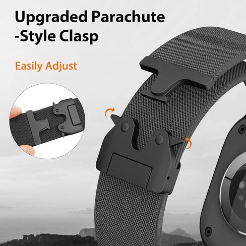 Elastic Sport Band for Apple Watch Ultra/2 Bands 49mm 46mm 45mm 44mm 42mm 41mm 40mm 38mm Men Women, Adjustable Parachute Buckle Nylon Strap Soft Fabric Wristband for iWatch Series 10 SE 9 8 7 6 5 4 3 in Kuwait