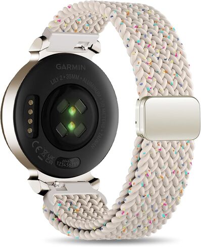 Braid Nylon Bands Compatible with Garmin Lily 2, Magnetic 14mm Stretchy Nylon Soft Loop Straps Quick Release Replacement Adjustable Wristband for Lily 2 Classic/Active Smart Watch Accessory for Women in Kuwait