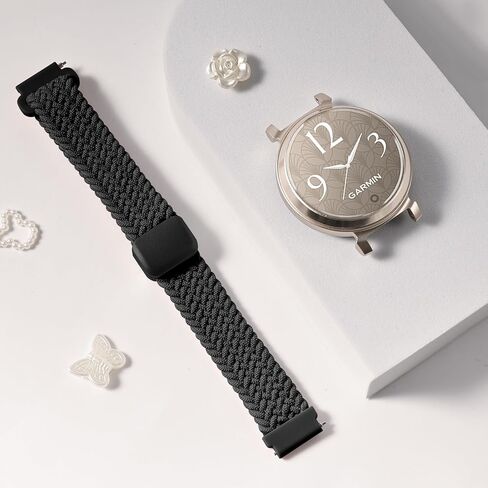 أشرطة نايلون جديلة متوافقة مع Garmin Lily 2 ، Magnetic 14mm نايلون حلقة ناع in Kuwait