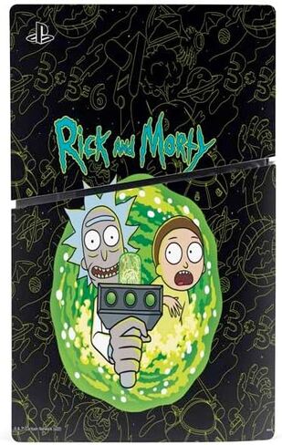 Skinit Decal Gaming Skin Compatible with PS5 Slim Digital Edition Console - Officially Licensed Adult Swim Rick and Morty Portal Travel Design in Saudi Arabia