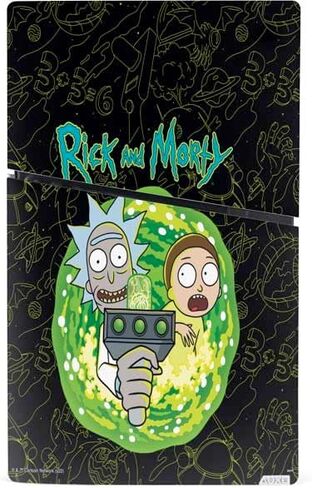 Skinit Decal Gaming Skin Compatible with PS5 Slim Digital Edition Console - Officially Licensed Adult Swim Rick and Morty Portal Travel Design in Saudi Arabia
