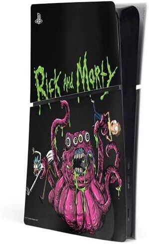 Skinit Decal Gaming Skin Compatible with PS5 Slim Digital Edition Console - Officially Licensed Adult Swim Rick and Morty Portal Travel Design in Saudi Arabia