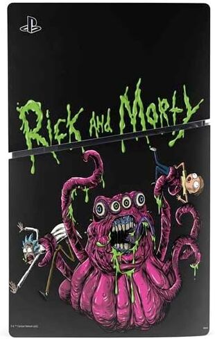 Skinit Decal Gaming Skin Compatible with PS5 Slim Digital Edition Console - Officially Licensed Adult Swim Rick and Morty Portal Travel Design in Saudi Arabia
