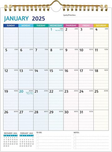 Wall Calendar 2024-2025 – Apr.2024 - Sep.2025, Calendar 2024-2025 Wall, 18 Monthly Calendar, 12 x 17 In, 2024-25 Calendar with Large Blocks, Thick Paper, Holidays, To-do ＆ Notes, Great for Organizing in Saudi Arabia
