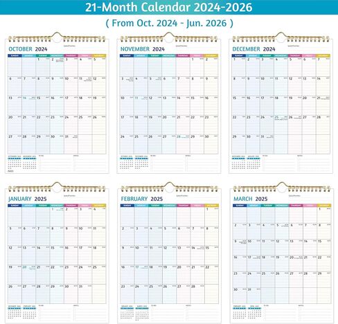 Wall Calendar 2024-2025 – Apr.2024 - Sep.2025, Calendar 2024-2025 Wall, 18 Monthly Calendar, 12 x 17 In, 2024-25 Calendar with Large Blocks, Thick Paper, Holidays, To-do ＆ Notes, Great for Organizing in Saudi Arabia